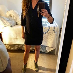 Max Studio Navy Blue Shirt Dress